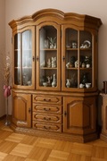 Meble dębowe - witryna i komoda 