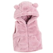 Cool Club, Kamizelka dziewczęca z kapturem, jasnofioletowa, futerkowa