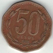 Chile 50 pesos 1998 25 mm nr 2