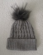 Czapka Orsay zimowa z pomponem szara 24hm 