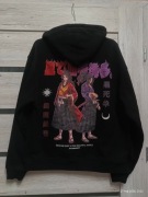 Nysekai Yoriichi x Kokushibo Kimetsu no Yaiba Unisex bluza czarna  kaptur
