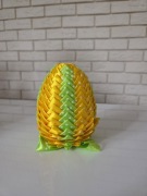 Jajko świąteczne wielkanocne ozdoba świąteczna ze wstążki handmade