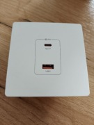 Gniazdo ścienne USB + USB-C 20W | szybkie ładowanie | białe