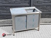 Zlew gastronomiczny jednokomorowy zabudowany szafką 1000x600x850 mm