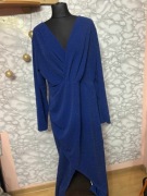 Niebieska długa sukienka z brokatem biust 120 uniwersalna