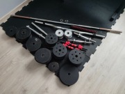 Obciążenie (124kg), gryfy, sztangi, domowa siłownia