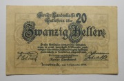 Banknot zastępczy Notgeld 20 Heller Austria