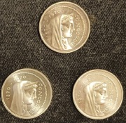 3 x 1000 lirów 1970 rok srebrne monety 