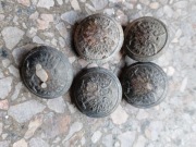 Stary wojskowy guzik PRL 5 sztuk