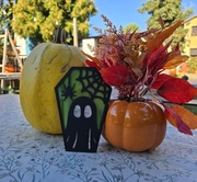 Szklany witraż duch halloween 