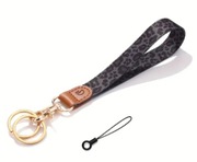 Brelok do torebki kluczy lampart złoty 