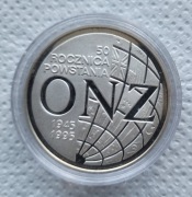 Moneta 20 zł 1995 r. 50. rocznica powstania ONZ