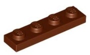 LEGO PŁYTKA 1X4 BRĄZOWA