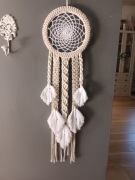 Biało kremowy, łapacz snów 19 cm x 63 cm