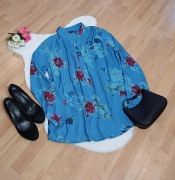 Niebieska bluzka Floryday rozmiar L na długi rękaw elegancka