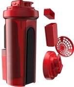 CRIVIT - MAGNETYCZNA BUTELKA BIDON SHAKER FITNESS 0,8L CZERWONY SIŁOWNIA