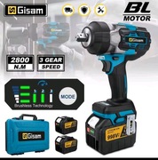 Klucz udarowy gisam 2800N.m zestaw z walizką bateriami i ładowarką 