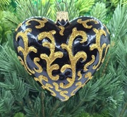 Bombka Choinkowa Szklana Serce Ornament czarne 69SERC Prezent ! Okazja !