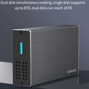Obudowa dysków 2 x HDD 2,5" GODO 25T05 Dual RAID 0,1,JBOD USB-C USAP
