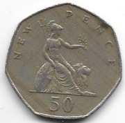 W.Brytania 50 pence 1977