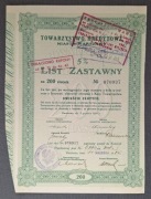 1925 Warszawa, Towarzystwo Kredytowe, List Zastawny 200złotych, stemple