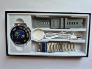 SMARTWATCH GT4 Pro Zegarek męski z bransoletką srebrną + pasek. Nowy