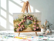 Botaniczna Harmonia – Ręcznie Malowany Obraz 3D na Płótnie + Sztaluga