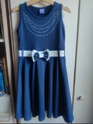 Granatowa elegancka sukienka 122-128