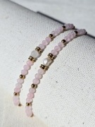 Bransoletka z różowego kwarcu, kamienia księżycowego, perły słodkowodnej.