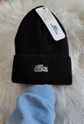 Czarna czapka z wełną Lacoste Sport
