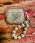 Etui AirPods generacja 3, Pudrowe serce, transparentne