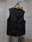 kamizelka męska  L kolor czarny fason klasyczny wykonana z natu