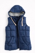 Bezrękawnik kamizelka puchowa ciemno niebieska z kapturem F&F 38/M 