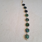 Bransoletka z muszli Abalon i stali szlachetnej 