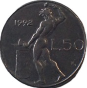 Włochy 50 lire z 1992 roku (mała) - OBEJRZYJ MOJĄ OFERTĘ