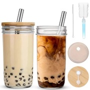 2x KUBEK ZE SŁOMKĄ DO BUBBLE TEA 730ML 
