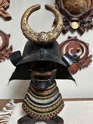 Japoński oryginalny hełm kabuto oraz oryginalna maska menpo