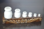 stare ceramiczne ODWAŻNIKI do WAGI szalkowej