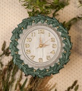 Zegar rustykalny na ścianę, zegar ścienny zielony, zegar do kuchni