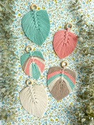 Piórko pióro liść listek boho zawieszka na ścianę lisc pioro makrama