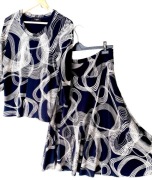 Monnari letnia garsonka komplet 2w1 bluzka spódnica 40 L wiscoza czerń