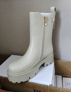 Botki beżowe damskie 