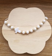 Różaniec dziesiątka na rękę,bransoletka z krzyżem,makrama