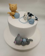 Figurki kotki z masy cukrowej ręcznie robiony 