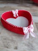 Koszyk SERCE – prezent na Walentynki, Dzień Kobiet, koszyk prezentowy