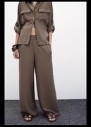 Zara luźne spodnie na gumce eleganckie do pracy biuro S