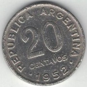 Argentyna 20 centavos 1952 21,3 mm niemagnetyczna nr 3
