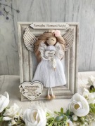 Pamiątka Pierwszej Komunii Świętej Anioł Stróż w ramce 