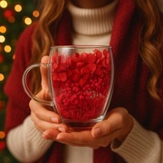 ZESTAW 2szt Szklanki termiczne z kwiatami w środku 300ml