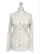 Nowy, dzianinowy sweter rozpinany Massimo Dutti, kremowy, M (38)